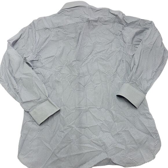 Ted Baker Shirt Mens Medium 15.5 32/33 Blue White Printed Button Down Endurance - Picture 2 of 13